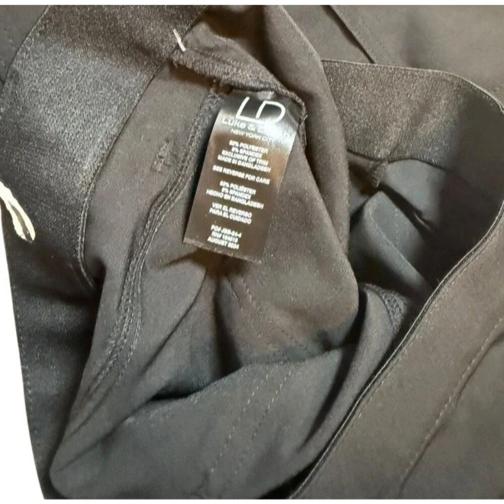 Luke & Dutch Pants Mens Size 38x30 Black 2 Way Stretch Office Golf Casual